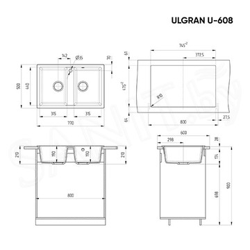 Кухонная мойка Ulgran U-608