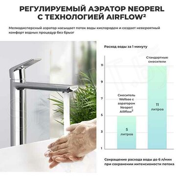 Смеситель для умывальника Wellsee Icon for life 182306000