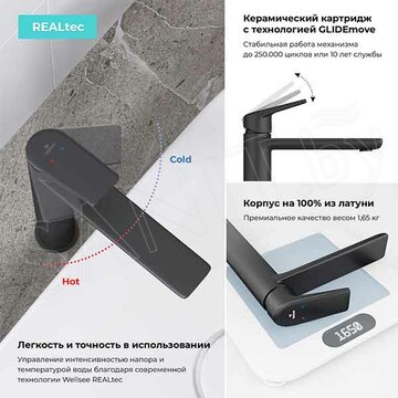 Смеситель для умывальника Wellsee Icon for life 182307000