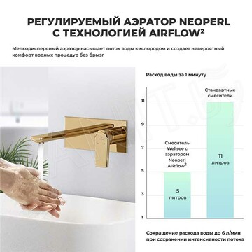 Смеситель встраиваемый Wellsee Icon for life 182313001 для умывальника