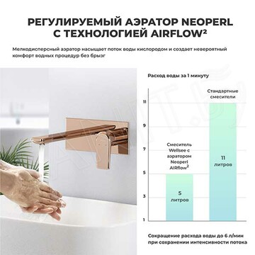 Смеситель встраиваемый Wellsee Icon for life 182314001 для умывальника