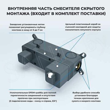 Смеситель встраиваемый Wellsee Once and forever 182411001 для умывальника