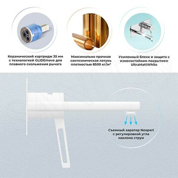 Смеситель встраиваемый Wellsee Once and forever 182415001 для умывальника
