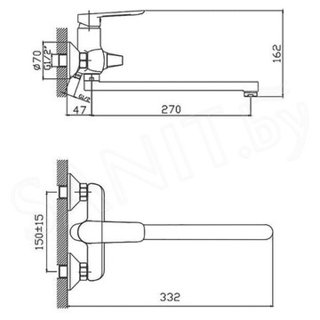 Смеситель для ванны Cron CN22521