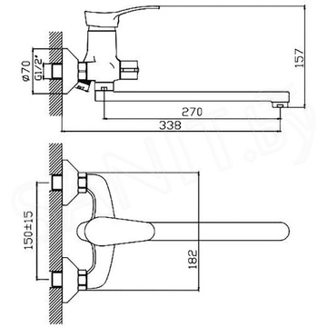 Смеситель для ванны Cron CN2214