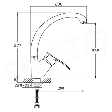 Смеситель для кухонной мойки Cron CN4170-2