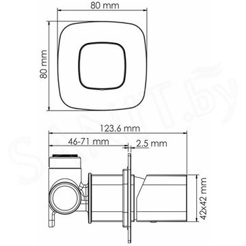 Смеситель встраиваемый WasserKraft Nuthe 9151 (1 функция)