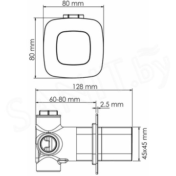 Смеситель встраиваемый WasserKraft A264 (2 функции)
