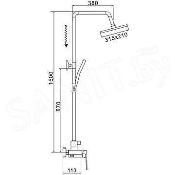 Душевая стойка Rose R1836T-6