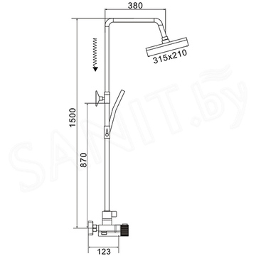 Душевая стойка Rose R1896-6 с термостатом