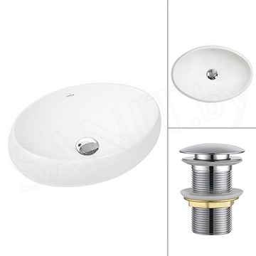 Комплект 2 в 1 умывальник Roxen Trendo mini 110200-CH с донным клапаном