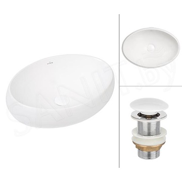 Комплект 2 в 1 умывальник Roxen Trendo mini 110200-W с донным клапаном
