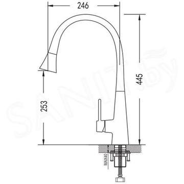Смеситель для кухонной мойки Rose R213G