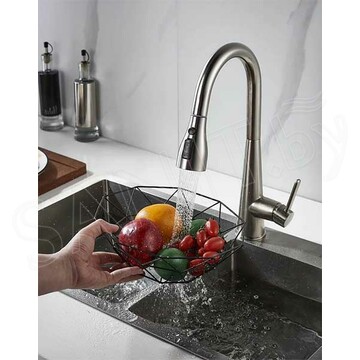 Смеситель для кухонной мойки Shevanik S363L с выдвижным изливом