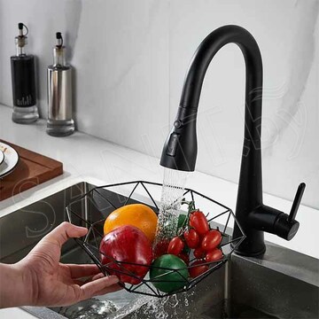 Смеситель для кухонной мойки Shevanik S363H с выдвижным изливом
