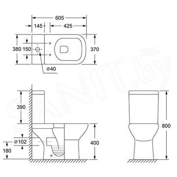 Напольный унитаз Lauter W214 / 2110214