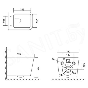 Подвесной унитаз Lauter Square 214903