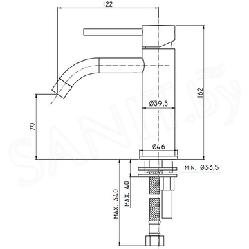 Смеситель для умывальника Paffoni Light LIG071ROSE