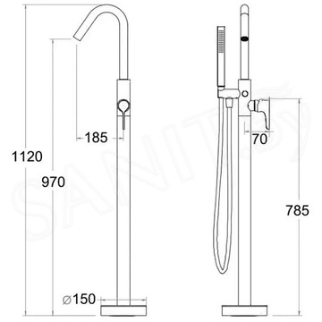 Смеситель для ванны Boch Mann Stella B BM9635 напольный