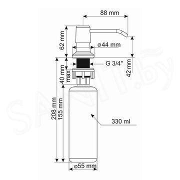 Дозатор для моющих средств Ulgran Quartz UQ 01