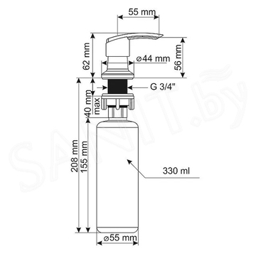 Дозатор для моющих средств Ulgran Quartz UQ 02