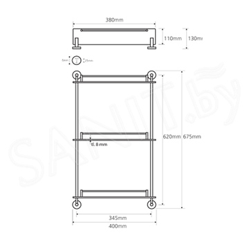 Полка Bemeta Omega 104202132 тройная