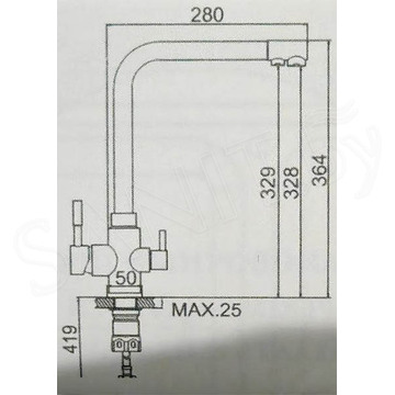 Смеситель для кухонной мойки Marrbaxx М006Q004 с подключением к фильтру воды
