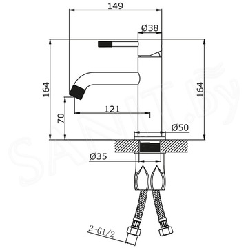 Смеситель для умывальника Vieir V402511F