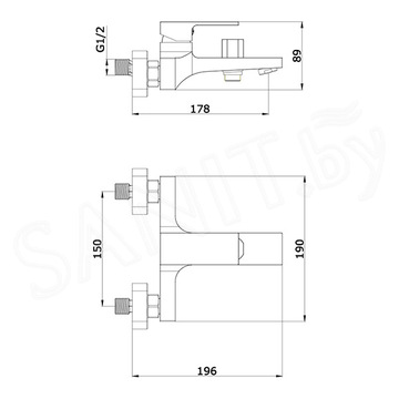 Смеситель для ванны Vieir V393535S