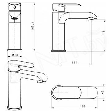 Смеситель для умывальника Hansberge H1033C
