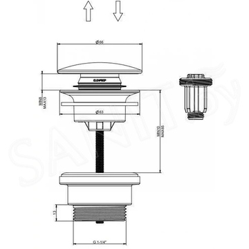 Донный клапан Hansberge H107BR