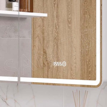 Шкаф-зеркало Equil Nice LED 70 / 80 с часами