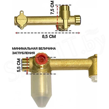 Смеситель встраиваемый Hansberge H688GO / H688MG для умывальника