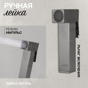 Смеситель встраиваемый Hansberge H3077BG с гигиеническим душем