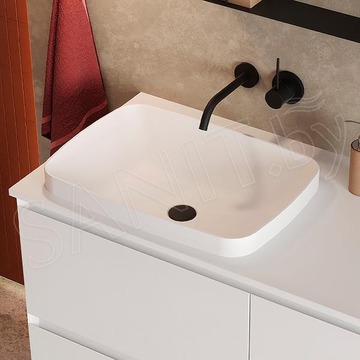 Умывальник Belux Джаз 540 прямоугольник белый матовый Solid Surface