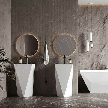 Умывальник Belux Триумф 450x800 белый матовый Solid Surface напольный