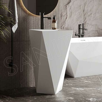Умывальник Belux Триумф 450x800 белый матовый Solid Surface напольный
