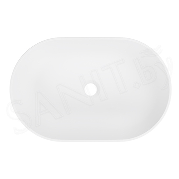 Умывальник Belux Джаз 560 овал белый матовый Solid Surface