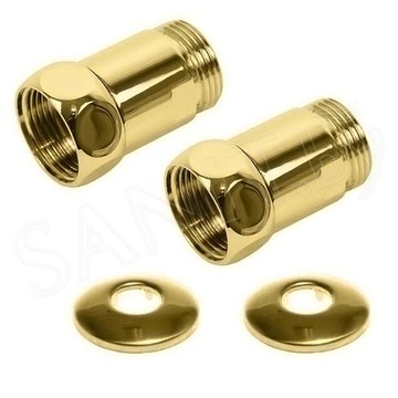 Комплект прямых американок 1"х3/4" Г/Ш золото