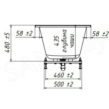Ванна из искусственного камня Belux Классика 3 1700 белый матовый Solid Surface