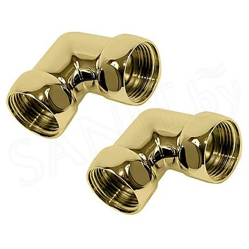Комплект угловых американок 1"x1/2" Г/Г золото