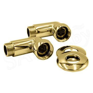 Комплект угловых американок 1"x1/2" Г/Ш золото