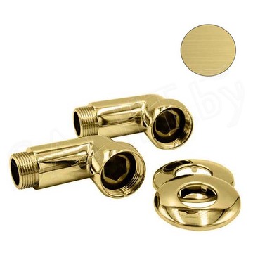 Комплект угловых американок 1"x1" Г/Ш матовое золото