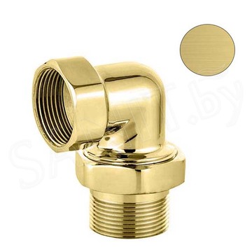 Угловая американка (фитинг) 1/2"х1/2" матовое золото
