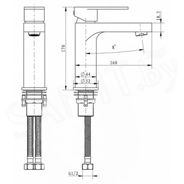 Смеситель для умывальника Filarete Retta FL5030BG