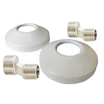 Комплект эксцентрики 3/4"х1/2" Ш/Ш + декоративные чашки 3/4" белый
