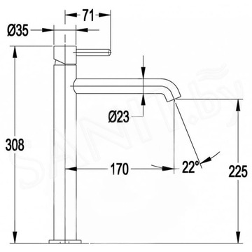 Смеситель для умывальника Filarete Roun FL6020BL