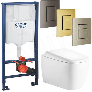 Комплект инсталляции Grohe Rapid SL 38772001 с брашированной кнопкой и подвесным унитазом Roxen Martin 530220-02