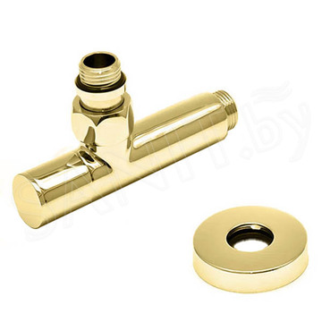 Комплект вентилей угловых колпачковых 1/2"х1/2" Ш/Ш золото