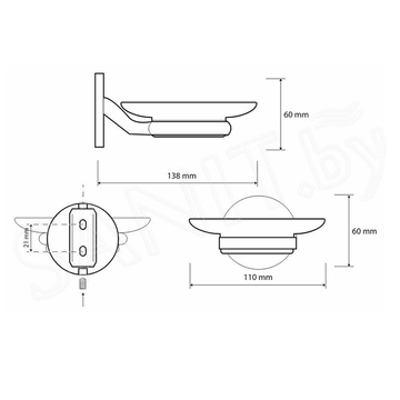 Мыльница Bemeta Nox 102408030